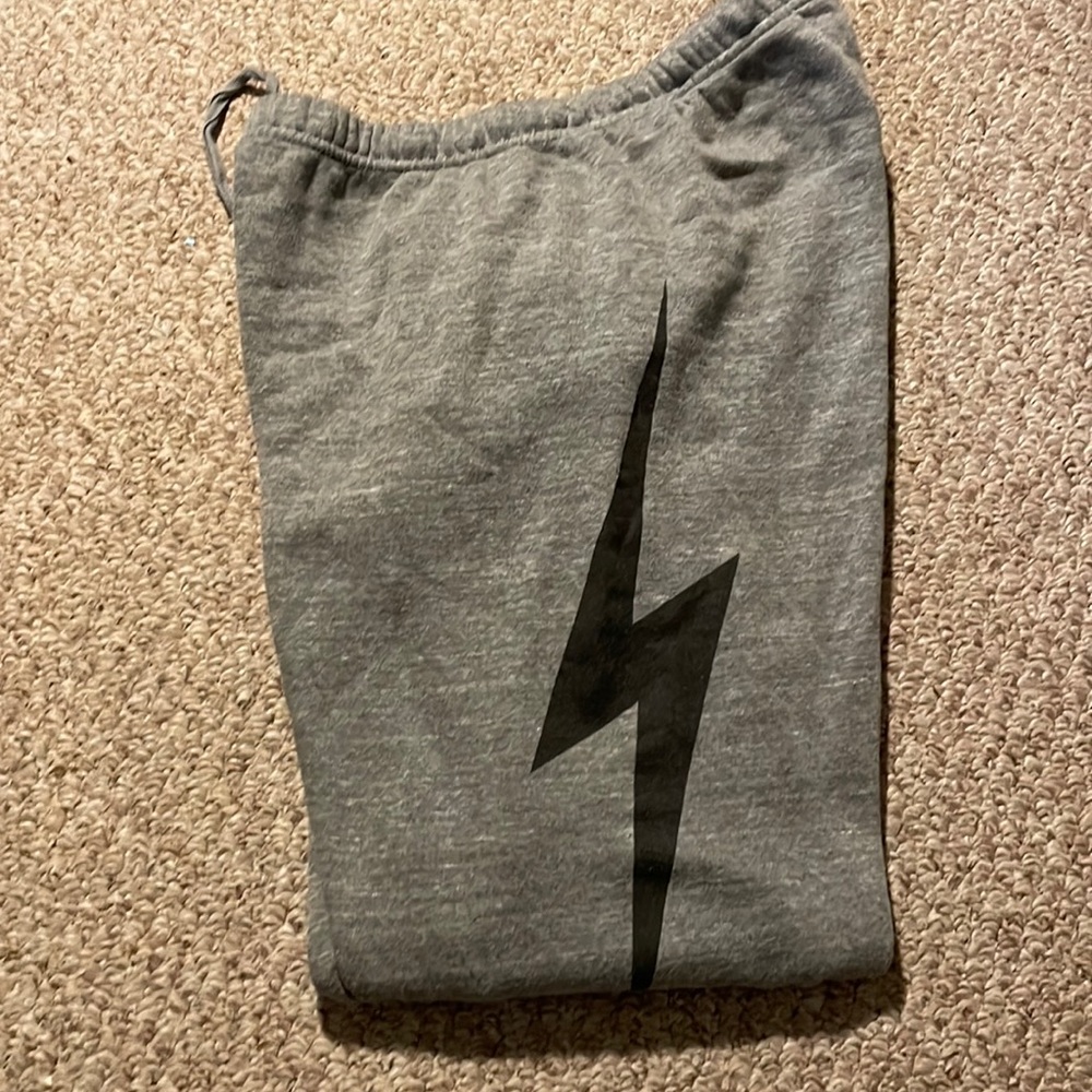 Aviator Nation grey lightning bolt sweatpants
